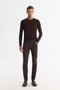 Men's Brown Crew Neck Anti-Pilling Knitwear Regular Fit Sweater E005000 - 5