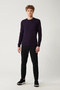 Men's Plum Crew Neck Non-Pilling Knitwear Sweater E 005000 - 5