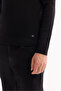 Men's Black Stand Collar Zippered Soft Touch Striped Knitwear Regular Fit Sweater A52Y5151 - 5