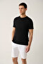 Men's Black 100% Cotton Breathable Crew Neck T-Shirt E 001000 - 3
