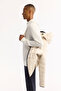 Men's Off-White Hooded Water Repellent Windproof -5 ° C Durable Inflatable Coat A52Y6075 - 5
