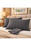 Anthracite Cotton Fabric Cover Pillowcase (2 Pcs) 50 X 70 cm - 6