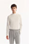 Men's Light Gray Side Buckle Viscose Blend Easy-Iron Carrot Fit Trousers A52Y3010 - 7