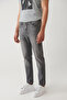 Men's Gray Antique Washed Flexible Jean Trousers B 003508 - 4
