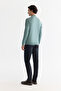 Men's Nile Green Half Turtleneck Soft Touch Knitwear Regular Fit Sweater A42Y5023 - 5