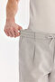 Men's Gray Elastic Waist Linen Blend Relaxed Fit Shorts B003731 - 5