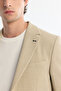 Men's Beige Mono Collar Bi-Stretch Blazer Comfort Slim Fit Jacket A42Y4011 - 2