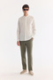 Men's White Judge Collar 100% Linen Comfort Fit Shirt B002035 - 5