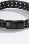 Men's Black 100% Leather Ceyt and Onyx Stone Leather Bracelet A51Y9619 - 2
