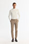 Men's Beige Classic Waist Elastane Chino Slim Fit Trousers A42Y3021