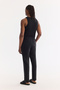 Men's Black Elastic Waist 100% Linen Relaxed Fit Trousers B003032 - 4
