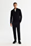 Men's Black Zippered Stand Collar Soft Touch Knitwear Regular Fit Sweater A42Y5056 - 6