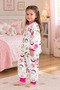 Donut Patterned Fiber Filled Long Zipper Comfortable Use Pink 2.5 Tog Girls' Sleeping Bag