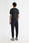 Men's Anthracite Elastic Waist Lace-Up Soft Touch Regular Fit Sweatpants A42Y3417 - 3