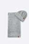 Men's Gray Jacquard Knitwear Scarf Beret Set A42Y9220 - 2