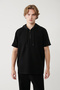 Men's Black Hooded Jersey Garnished Regular Fit T-Shirt A41Y1233 - 3