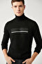 Men's Black Turtleneck Cotton Knitwear Sweater A32Y5144