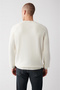 Men's Ecru Crew Neck Raglan Sleeve Knitwear Sweater A32Y5155 - 4