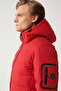 Men's Red Goose down Water Repellent Windproof Thermometer Detachable Hooded Puffer Coat A32Y - 2