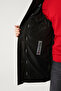 Men's Black Hooded Goose down Filled Water Repellent Fabric Coat A32Y6044 - 6