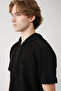 Men's Black Hooded Jersey Garnished Regular Fit T-Shirt A41Y1233 - 2