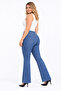 Women's Plus Size Navy Blue, High Waist, Elastic Waist, Decorative Pocket, Flared Jeans 65N39324 - 4