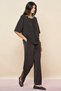 Boncuk detaylı tencel örme bluz - 3