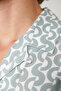 Men's Khaki 100% Viscose Apaj Collar Printed Viscose Short Sleeve Regular Fit Shirt A41Y2148 - 5