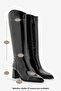 Women's Pointed Toe Thick Heeled Bellows Heeled Boots Without Zipper Tines Black - 8