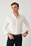 Men's White Bottomed Britli Collar Easy Wrinkle-Free Ironable Regular Fit Shirt A41Y2060 - 3