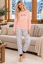 Salmon Sleep Sheep Patterned Luxury Thermal Women's Pajamas Set - 2