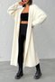 Women's Ecru Soft Textured Long Knit Cardigan - 5