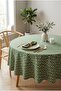 Round Tablecloth Green Floral Quality Fabric Stain Resistant Picnic Tablecloth