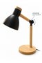 Natural Wood Nordic Black Table Lamp - 5