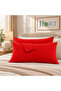 Red Cotton Fabric Cover Pillowcase (2 Pcs) 50 X 70 cm - 2