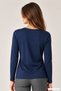 Women's Crew Neck Viscose Lycra Long Sleeve T-Shirt-navy blue - 2