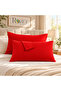 Red Cotton Fabric Cover Pillowcase (2 Pcs) 50 X 70 cm - 3