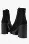 Lace-Up Women's Heeled Boots Black Suede - 5