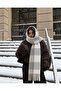 Soft Textured Tassel Plaid Pattern Warm Scarf - Available in Grey, White, Beige Colors Sal1284 - 3