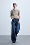 Kurzärmliger, gerippter Basic-Pullover mit Polokragen D9007AX26AU - 2