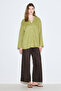 Linen Wide Sleeve Shirt Apple Green - 5