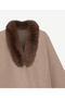 Fur Collar Poncho - 2