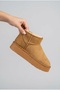Women's Suede Thick Platform Sole Fur Lined Mini Ankle-Length Warm Winter Boots - 3