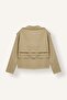 Water Repellent Regular Fit Tuxedo Collar Double Breasted Belted Twill Short Trench Coat H1615Ax26Au - 8