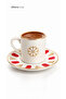 Porcelain Acem Zade Red-Blue Coffee Cup Tea Saucer 12.5cm 12 Pcs - 2