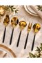 5 Piece Sauce Ladle Serving Set Black Gold - 2