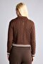 Regular Fit Polo Collar Hair Knit Zippered Cardigan H2148Ax26Au - 5