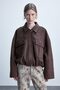 Balloon Fit Jacket with Collar, Zipper and Snap Closure Jacket Coat H3823Ax26Au