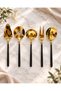 5 Piece Sauce Ladle Serving Set Black Gold