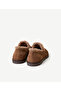 Furry Wide-Toe Suede Loafer - 3